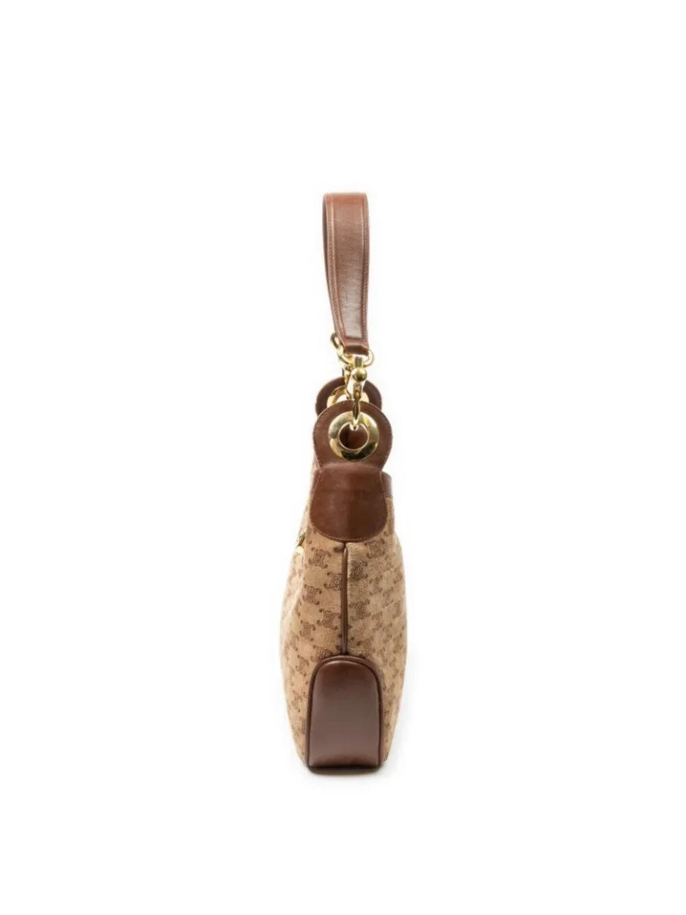Celine Turnlock Hobo Brown Macadam Suede